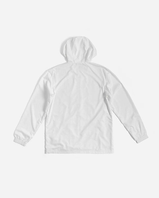 Mens Windbreaker Jacket with Hood - White