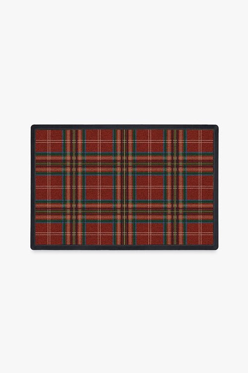 Winter Tartan Red Doormat - Stylish and Durable Home Entrance Mat