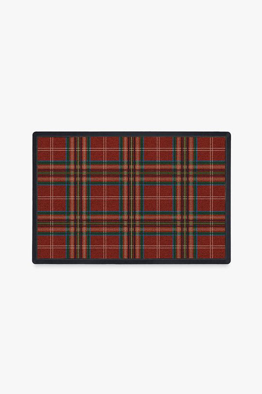 Winter Tartan Red Doormat - Stylish and Durable Home Entrance Mat