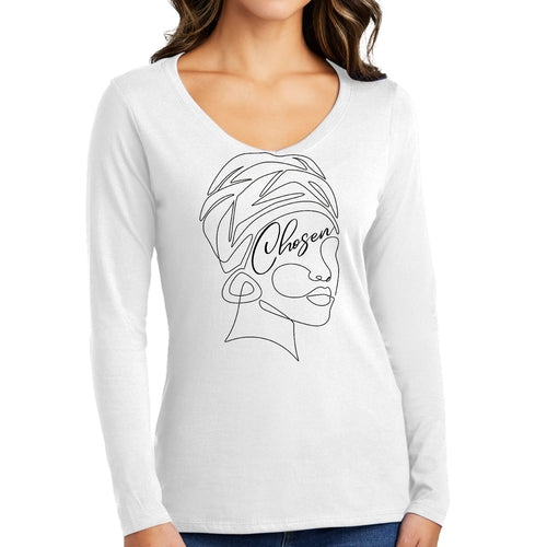Womens Long Sleeve V-neck Graphic T-shirt - Say it Soul - ??hosen’
