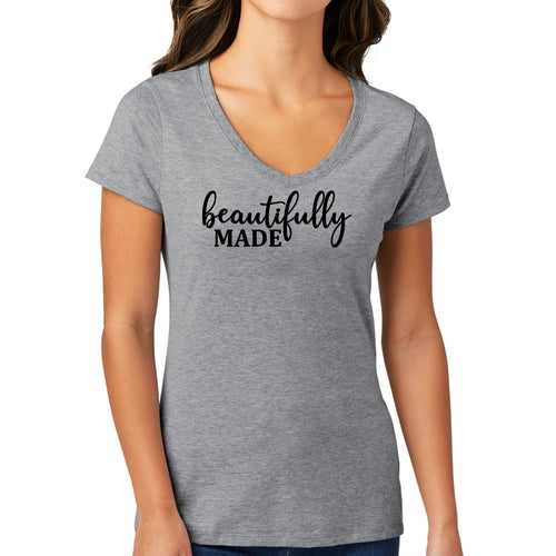 Womens V-neck Graphic T-shirt - Beautifully Made - Inspiration